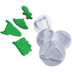 CORTADOR EYECTOR PLASTICO FONDANT PLASTICO VIAJE ESPACIAL 4 PIEZAS ALEGRIA 4-2037
