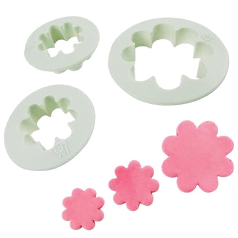 CORTADOR GALLETAS PLASTICO FLOR CLAVEL 3 PIEZAS ALEGRIA 4-2136