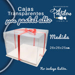 Caja para Pastel Transparente - 26 x 25 cm - Acetato Rigido