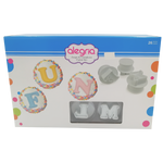 CORTADOR EYECTOR PLASTICO FONDANT LETRAS MAYUSCULAS 26 PIEZAS ALEGRIA 4-2913
