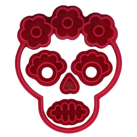 CORTADOR GALLETAS ACERO INOXIDABLE CATRINA TOCADO DE FLORES ALEGRIA
