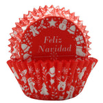 Capacillo Estandar #72 - Feliz Navidad Rojo - 100 pzs