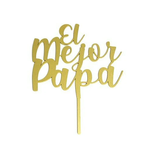 Letrero de Madera - El Mejor Papa - Dorado - Bake Darling