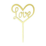 Letrero de Madera - Love en Corazon - Dorado - Bake Darling