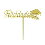 Letrero de Madera - Felicidades Graduacion - Dorado - Bake Darling