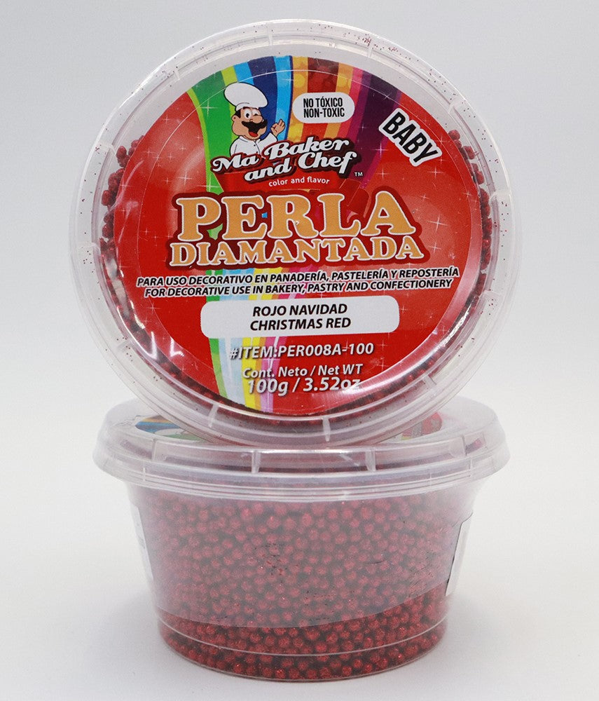 PERLA DIAMANTADA MEDIANA ROJO NAVIDAD MA BAKER