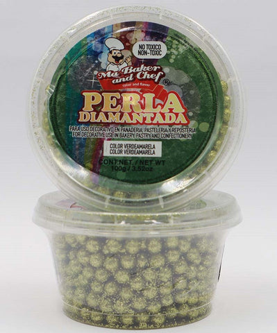 Perla Diamantada Mediana - 100g - Ma Baker and Chef - Verde Amarela