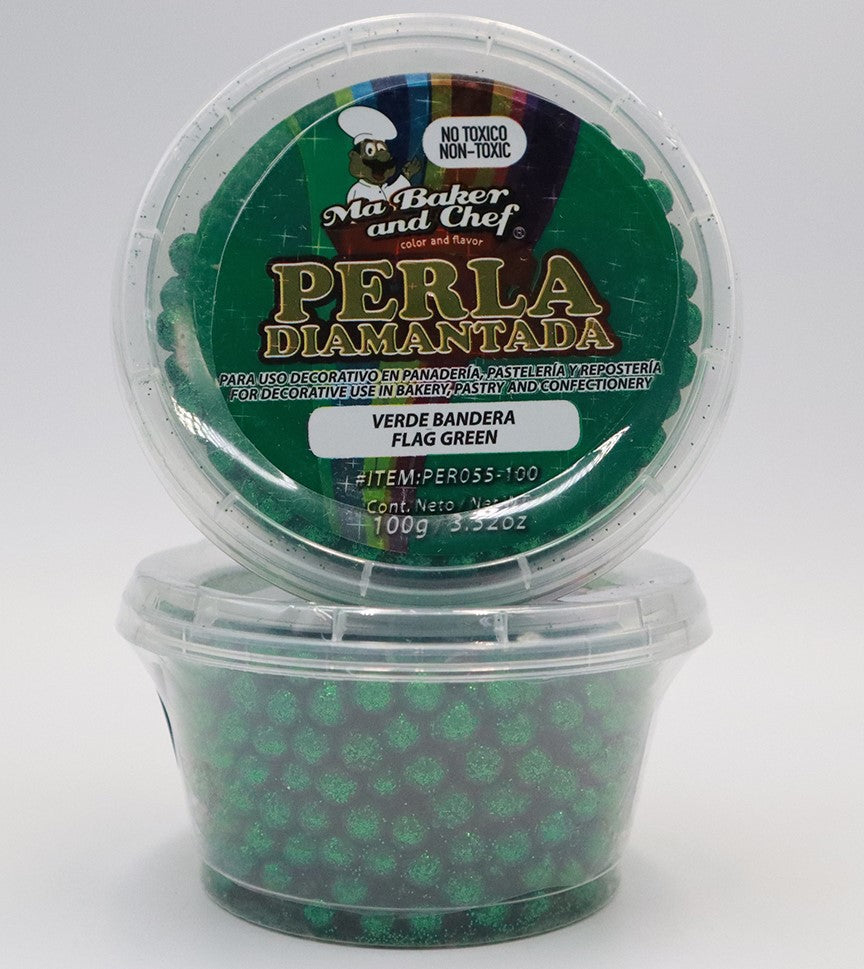 PERLA DIAMANTADA MEDIANA VERDE BANDERA MA BAKER