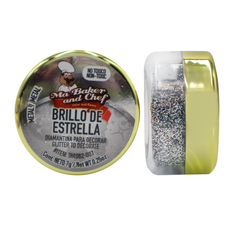 Diamantina Brillo Estrella - 7g - Ma Baker and Chef - Metal